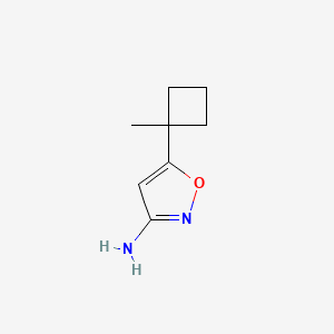 molecular formula C8H12N2O B13906243 5-(1-Methylcyclobutyl)isoxazol-3-amine 