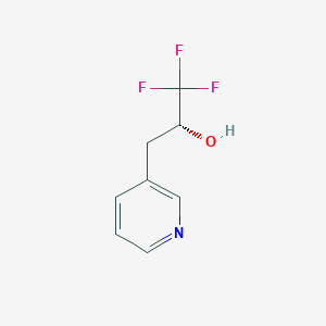 molecular formula C8H8F3NO B13906276 (2R)-1,1,1-trifluoro-3-pyridin-3-ylpropan-2-ol 