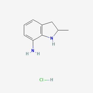 molecular formula C9H13ClN2 B13906355 2-Methylindolin-7-amine hydrochloride 