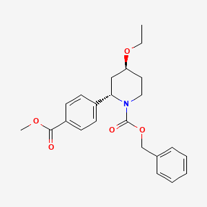 molecular formula C23H27NO5 B13906359 Benzyl trans-4-ethoxy-2-(4-methoxycarbonylphenyl)piperidine-1-carboxylate 