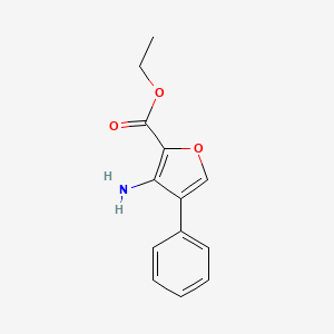 molecular formula C13H13NO3 B13906393 2-Furancarboxylic acid, 3-amino-4-phenyl-, ethyl ester CAS No. 93560-81-7