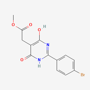 molecular formula C13H11BrN2O4 B13906405 Methyl 2-(2-(4-bromophenyl)-4,6-dihydroxypyrimidin-5-yl)acetate 