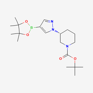 molecular formula C19H32BN3O4 B13906417 tert-butyl (3R)-3-[4-(tetramethyl-1,3,2-dioxaborolan-2-yl)-1H-pyrazol-1-yl]piperidine-1-carboxylate 