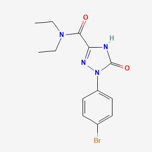 molecular formula C13H15BrN4O2 B13906434 1-(4-Bromophenyl)-2,5-dihydro-5-oxo-1H-1,2,4-triazole-3-carboxylic acid diethylamide 