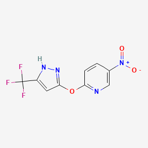 5-nitro-2-[[5-(trifluoromethyl)-1H-pyrazol-3-yl]oxy]pyridine