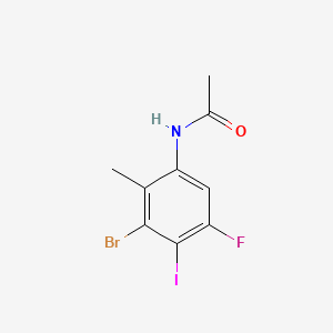 molecular formula C9H8BrFINO B13906462 N-(3-Bromo-5-fluoro-4-iodo-2-methyl-phenyl)acetamide 