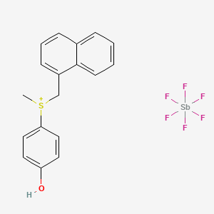 (4-Hydroxyphenyl)(methyl)(naphthalen-1-ylmethyl)sulfonium hexafluorostibate(V)