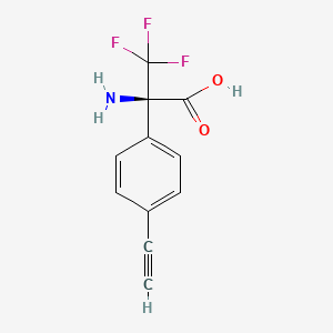 molecular formula C11H8F3NO2 B13906481 (2R)-2-amino-2-(4-ethynylphenyl)-3,3,3-trifluoropropanoic acid 