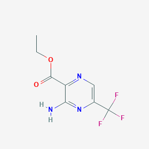 molecular formula C8H8F3N3O2 B13906494 3-Amino-5-trifluoromethyl-pyrazine-2-carboxylic acid ethyl ester 