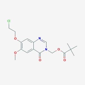 molecular formula C17H21ClN2O5 B13906509 7-(2-Chloroethoxy)-6-methoxy-3-pivaloyloxymethyl-3,4-dihydroquinazolin-4-one 