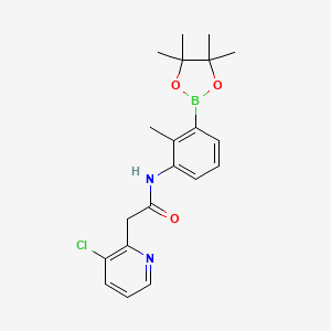 molecular formula C20H24BClN2O3 B13906534 2-(3-chloropyridin-2-yl)-N-(2-methyl-3-(4,4,5,5-tetramethyl-1,3,2-dioxaborolan-2-yl)phenyl)acetamide 