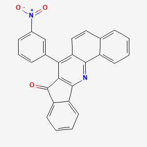 molecular formula C26H14N2O3 B13906559 12-(3-nitrophenyl)-2-azapentacyclo[11.8.0.03,11.04,9.016,21]henicosa-1,3(11),4,6,8,12,14,16,18,20-decaen-10-one 