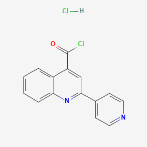 molecular formula C15H10Cl2N2O B1390657 2-(吡啶-4-基)喹啉-4-甲酰氯盐酸盐 CAS No. 174636-68-1