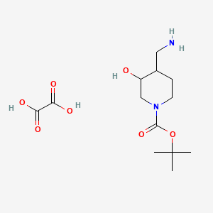 Tert-butyl cis-4-(aminomethyl)-3-hydroxy-piperidine-1-carboxylate;oxalic acid