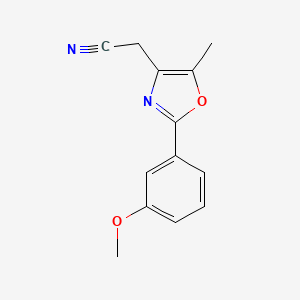 molecular formula C13H12N2O2 B13906585 2-[2-(3-Methoxyphenyl)-5-methyl-1,3-oxazol-4-yl]acetonitrile 