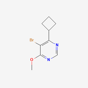 molecular formula C9H11BrN2O B13906620 5-Bromo-4-cyclobutyl-6-methoxypyrimidine 