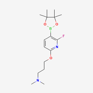 3-[6-fluoro-5-(4,4,5,5-tetramethyl-1,3,2-dioxaborolan-2-yl)pyridin-2-yl]oxy-N,N-dimethylpropan-1-amine