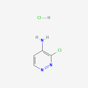 molecular formula C4H5Cl2N3 B13906696 3-Chloropyridazin-4-amine;hydrochloride 