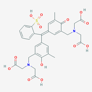 2-[[(3E)-3-[[3-[[bis(carboxymethyl)amino]methyl]-4-hydroxy-5-methylphenyl]-(2-sulfophenyl)methylidene]-5-methyl-6-oxocyclohexa-1,4-dien-1-yl]methyl-(carboxymethyl)amino]acetic acid