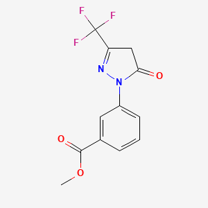 molecular formula C12H9F3N2O3 B13906740 methyl 3-[5-oxo-3-(trifluoromethyl)-4H-pyrazol-1-yl]benzoate 