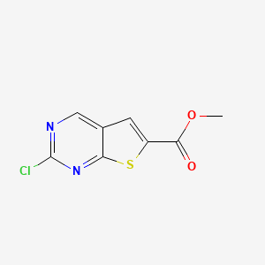 molecular formula C8H5ClN2O2S B13906762 Methyl 2-chlorothieno[2,3-d]pyrimidine-6-carboxylate 