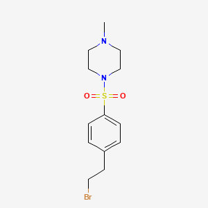 molecular formula C13H19BrN2O2S B13906845 1-((4-(2-Bromoethyl)phenyl)sulfonyl)-4-methylpiperazine 