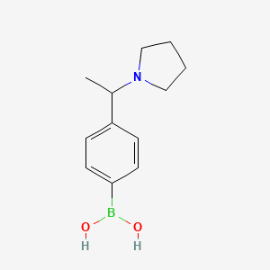 molecular formula C12H18BNO2 B1390685 4-(1-Pyrrolidinoethyl)phenylboronic acid CAS No. 868395-81-7