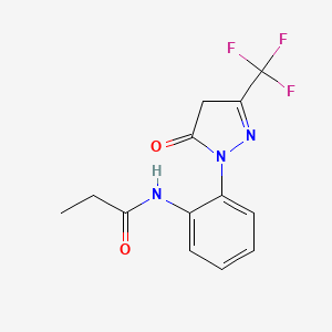 molecular formula C13H12F3N3O2 B13906861 N-[2-[5-oxo-3-(trifluoromethyl)-4H-pyrazol-1-yl]phenyl]propanamide 