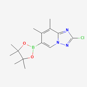 molecular formula C14H19BClN3O2 B13906882 2-Chloro-7,8-dimethyl-6-(4,4,5,5-tetramethyl-1,3,2-dioxaborolan-2-yl)-[1,2,4]triazolo[1,5-a]pyridine 