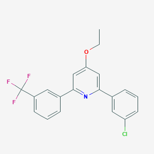 B139069 Pyridine, 2-(3-chlorophenyl)-4-ethoxy-6-(3-(trifluoromethyl)phenyl)- CAS No. 144320-19-4