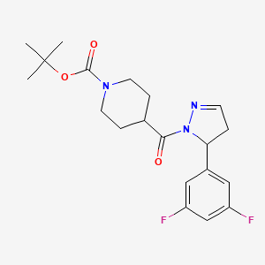 tert-butyl 4-(5-(3,5-difluorophenyl)-4,5-dihydro-1H-pyrazole-1-carbonyl)piperidine-1-carboxylate