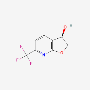 molecular formula C8H6F3NO2 B13907080 (3R)-6-(Trifluoromethyl)-2,3-dihydrofuro[2,3-B]pyridin-3-OL 