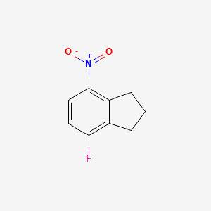 molecular formula C9H8FNO2 B13907092 4-Fluoro-2,3-dihydro-7-nitro-1H-indene 