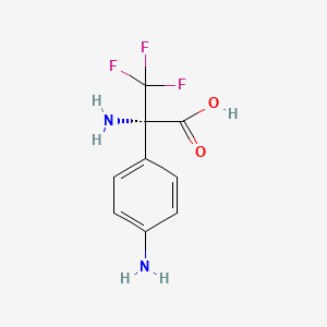 molecular formula C9H9F3N2O2 B13907149 (2S)-2-amino-2-(4-aminophenyl)-3,3,3-trifluoropropanoic acid 