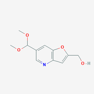 molecular formula C11H13NO4 B1390719 (6-(Dimethoxymethyl)furo[3,2-b]pyridin-2-yl)methanol CAS No. 1171920-53-8