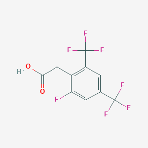 molecular formula C10H5F7O2 B1390726 2-Fluoro-4,6-bis(trifluoromethyl)phenylacetic acid CAS No. 1017778-54-9