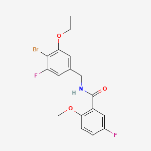 N-[(4-bromo-3-ethoxy-5-fluorophenyl)methyl]-5-fluoro-2-methoxybenzamide