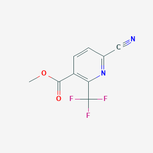 molecular formula C9H5F3N2O2 B13907274 Methyl 6-cyano-2-(trifluoromethyl)nicotinate 