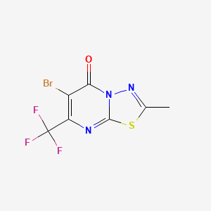 molecular formula C7H3BrF3N3OS B13907324 6-Bromo-2-methyl-7-(trifluoromethyl)-[1,3,4]thiadiazolo[3,2-a]pyrimidin-5-one 