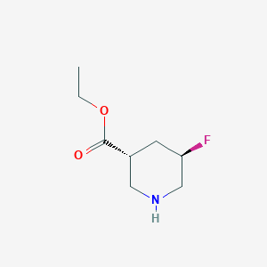 molecular formula C8H14FNO2 B13907325 rel-Ethyl (3R,5R)-5-fluoropiperidine-3-carboxylate 