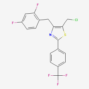 molecular formula C18H11ClF5NS B13907343 5-(chloromethyl)-4-[(2,4-difluorophenyl)methyl]-2-[4-(trifluoromethyl)phenyl]-1,3-thiazole 