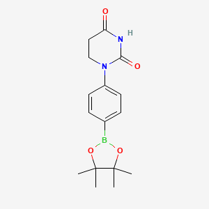 molecular formula C16H21BN2O4 B13907346 1-[4-(4,4,5,5-Tetramethyl-1,3,2-dioxaborolan-2-yl)phenyl]-1,3-diazinane-2,4-dione 