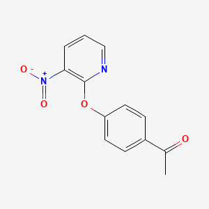 molecular formula C13H10N2O4 B1390740 1-{4-[(3-Nitropyridin-2-yl)oxy]phenyl}ethanone CAS No. 1415719-62-8