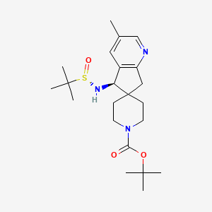 tert-butyl (5R)-5-[[(S)-tert-butylsulfinyl]amino]-3-methyl-spiro[5,7-dihydrocyclopenta[b]pyridine-6,4'-piperidine]-1'-carboxylate