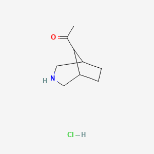 molecular formula C9H16ClNO B13907423 1-(3-Azabicyclo[3.2.1]octan-8-yl)ethanone;hydrochloride 