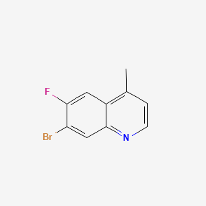 molecular formula C10H7BrFN B13907429 7-Bromo-6-fluoro-4-methylquinoline 