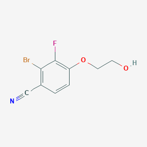 molecular formula C9H7BrFNO2 B13907473 2-Bromo-3-fluoro-4-(2-hydroxyethoxy)benzonitrile 