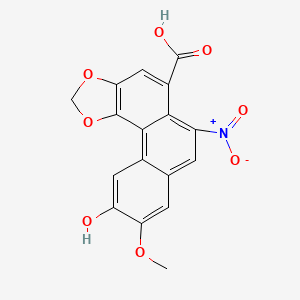 molecular formula C17H11NO8 B13907482 10-Hydroxy-9-methoxy-6-nitro-2H-phenanthro[3,4-d][1,3]dioxole-5-carboxylic acid CAS No. 108779-46-0