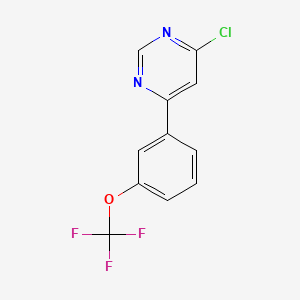 molecular formula C11H6ClF3N2O B13907503 4-Chloro-6-[3-(trifluoromethoxy)phenyl]pyrimidine CAS No. 954223-82-6