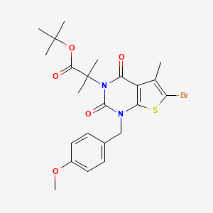 tert-butyl 2-(6-bromo-1-(4-methoxybenzyl)-5-methyl-2,4-dioxo-1,2-dihydrothieno[2,3-d]pyrimidin-3(4H)-yl)-2-methylpropanoate